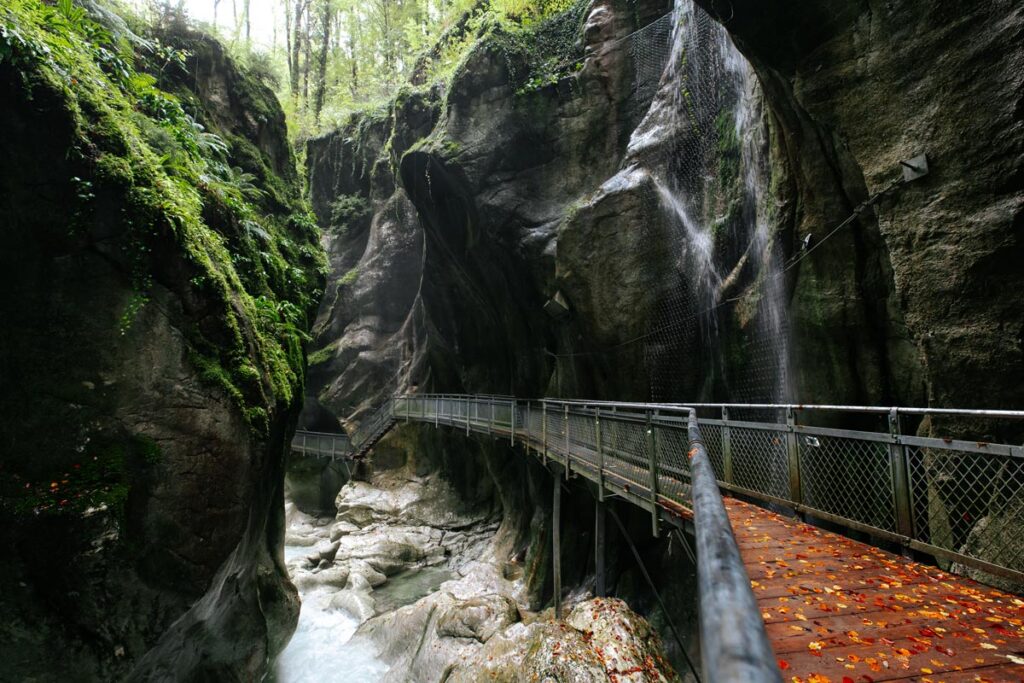 Passerelle au début de l'automne